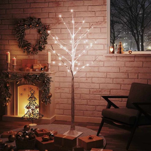 Betulla Con Led Bianco Caldo 96 Led 180 cm