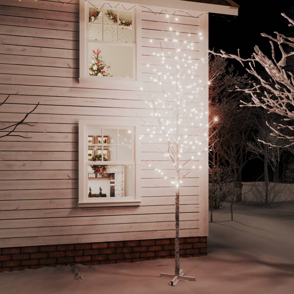 Betulla Bianca Con Led Bianco Caldo 672 Led 400 cm