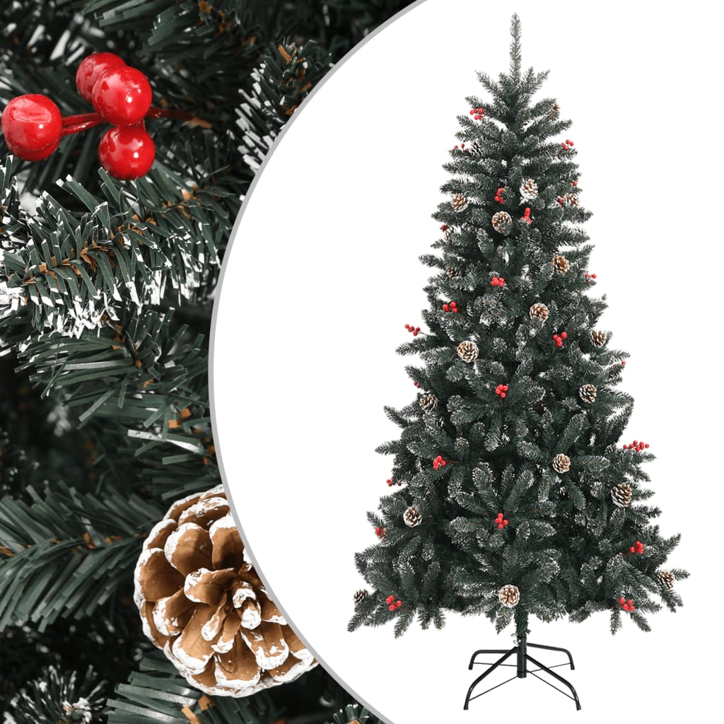 Albero Di Natale Artificiale Con Base Verde 210 Cm Pvc