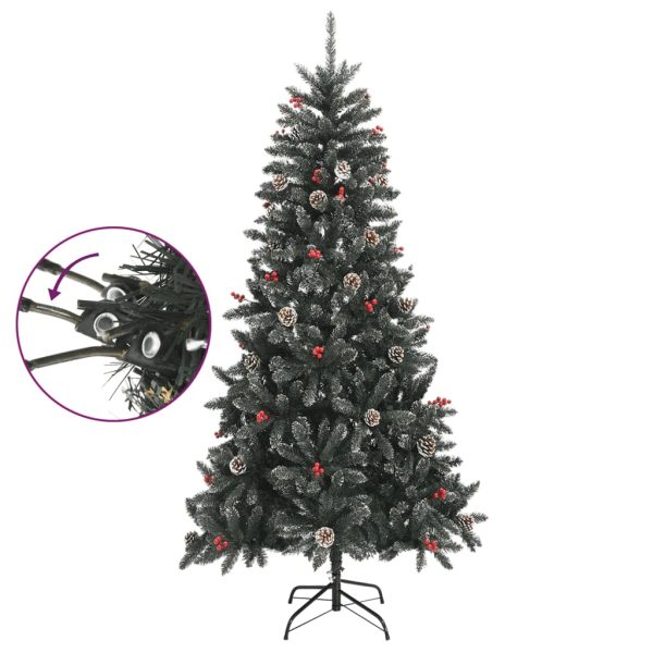 Albero Di Natale Artificiale Con Base Verde 210 Cm Pvc - Image 3
