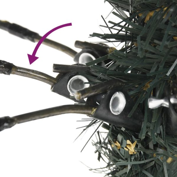 Albero Di Natale Artificiale Con Base Verde 210 Cm Pvc - Image 4