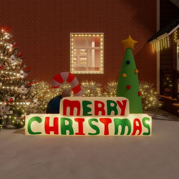 Decorazione Gonfiabile Merry Christmas Con Led 197 cm
