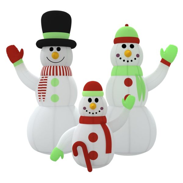 Famiglia Pupazzi Di Neve Gonfiabili Con Led 360 cm - Image 3