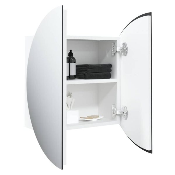 Armadio Da Bagno Con Specchio Rotondo E Led Bianco 40x40x17,5cm - Image 5