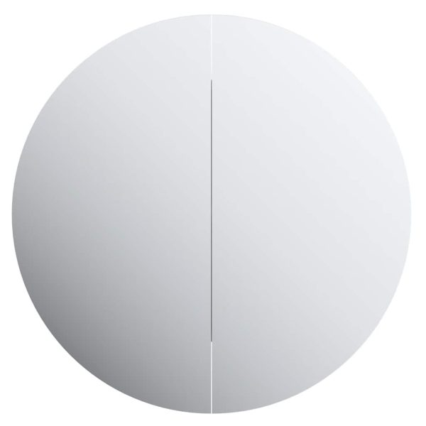 Armadio Da Bagno Con Specchio Rotondo E Led Bianco 40x40x17,5cm - Image 6