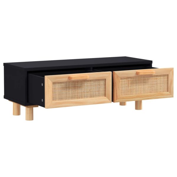 Tavolino Nero 80x40x30 Cm Legno Multistrato E Massello Di Pino - Image 3
