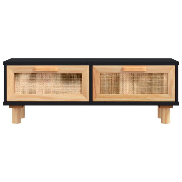 Tavolino Nero 80x40x30 Cm Legno Multistrato E Massello Di Pino - Image 4