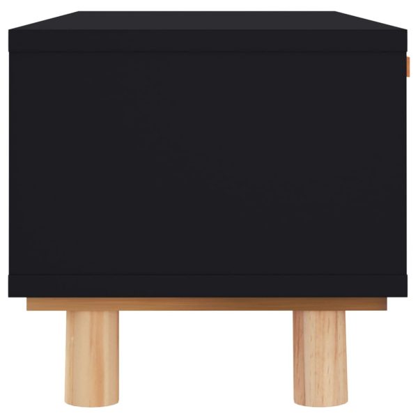 Tavolino Nero 80x40x30 Cm Legno Multistrato E Massello Di Pino - Image 5