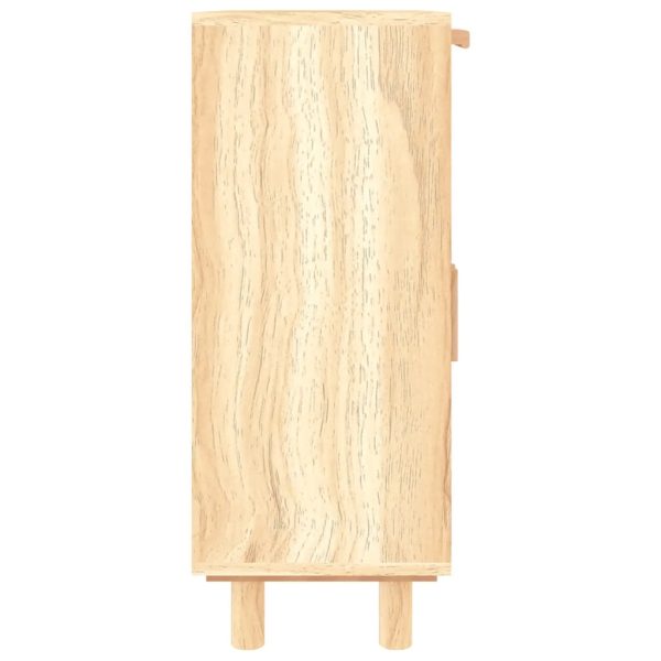 Credenza Marrone 60x30x75cm Legno Massello Pino Rattan Naturale - Image 6