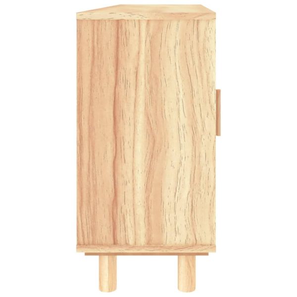 Credenza Marrone 105x30x60cm Massello Di Pino E Rattan Naturale - Image 6