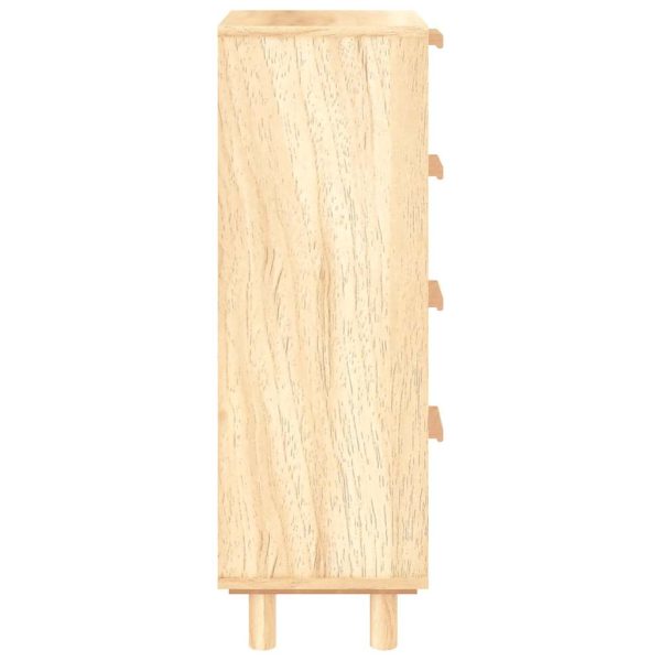 Credenza Marrone 40x30x90cm Legno Massello Pino Rattan Naturale - Image 6