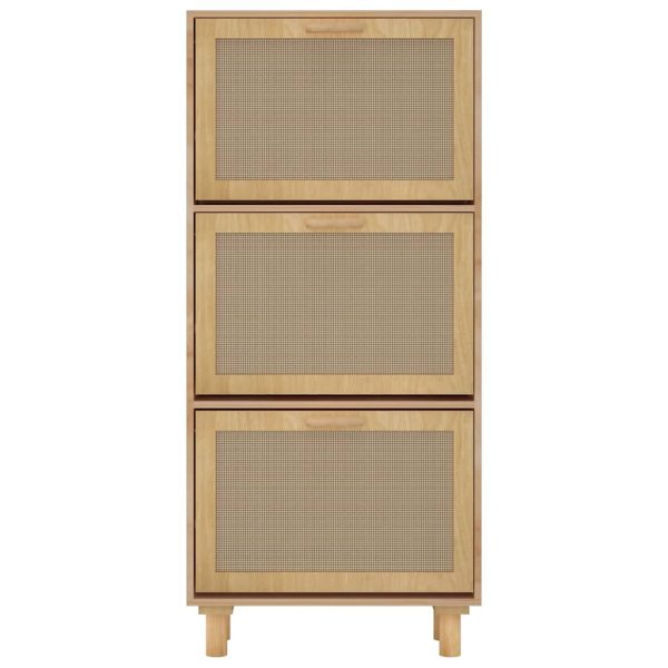 Scarpiera Marrone 52x25x115 Legno Multistrato E Rattan Naturale - Image 5