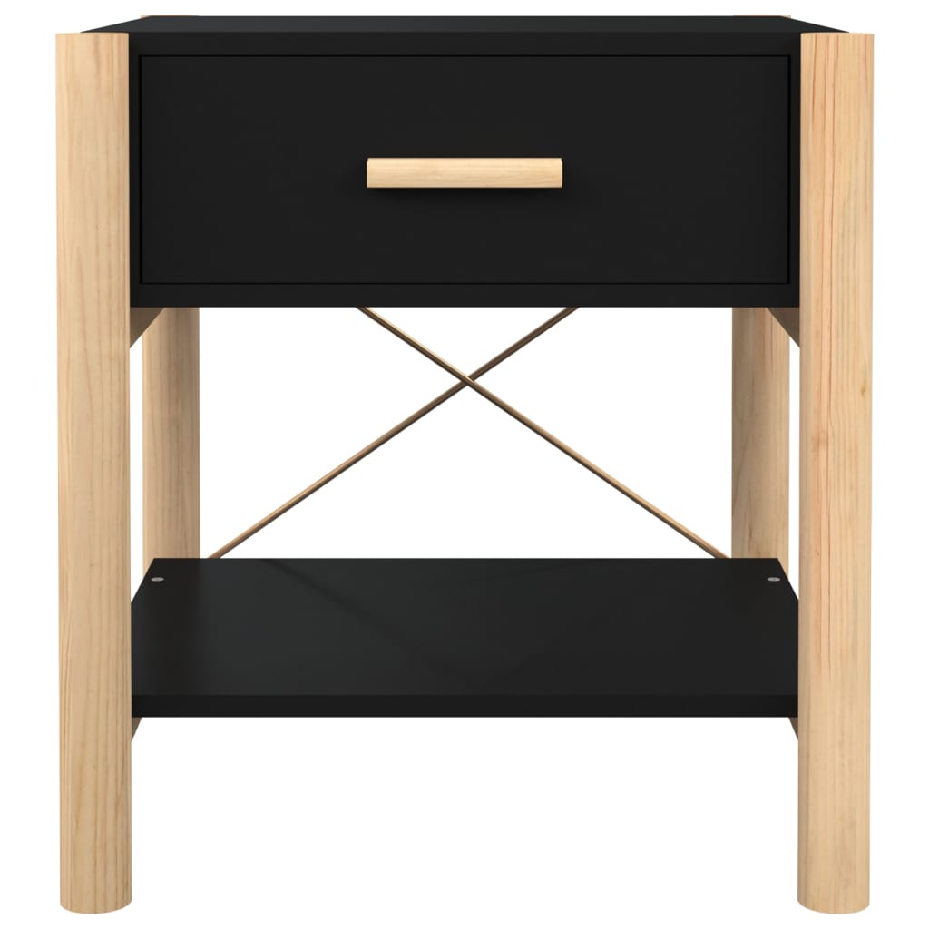 Tavolini Da Letto 2pz Nero 42x38x45 Cm In Legno Multistrato - Image 6