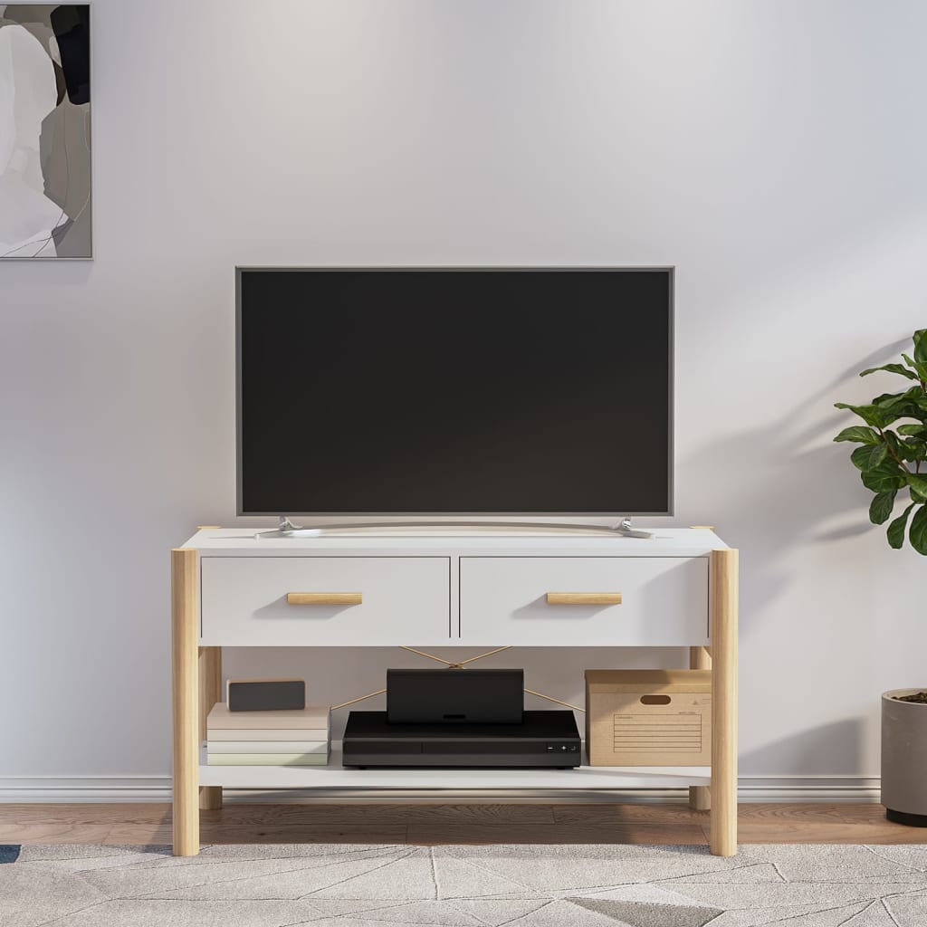 Mobile Porta Tv Bianco 82x38x45 Cm In Legno Multistrato