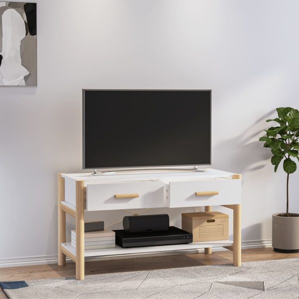 Mobile Porta Tv Bianco 82x38x45 Cm In Legno Multistrato - Image 3