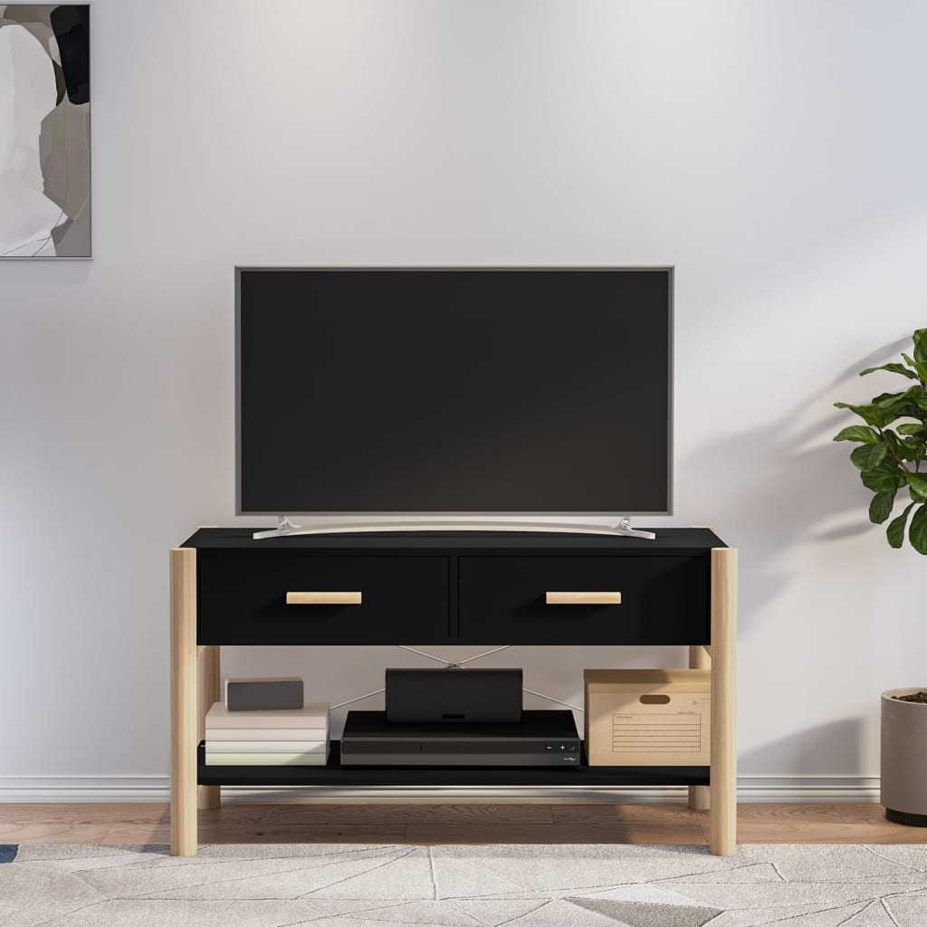 Mobile Porta Tv Nero 82x38x45 Cm In Legno Multistrato
