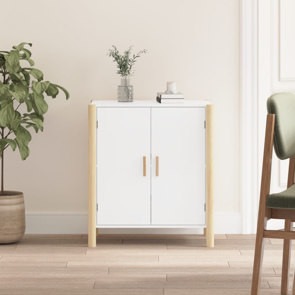 Credenza Bianca 62x38x70 Cm In Legno Multistrato
