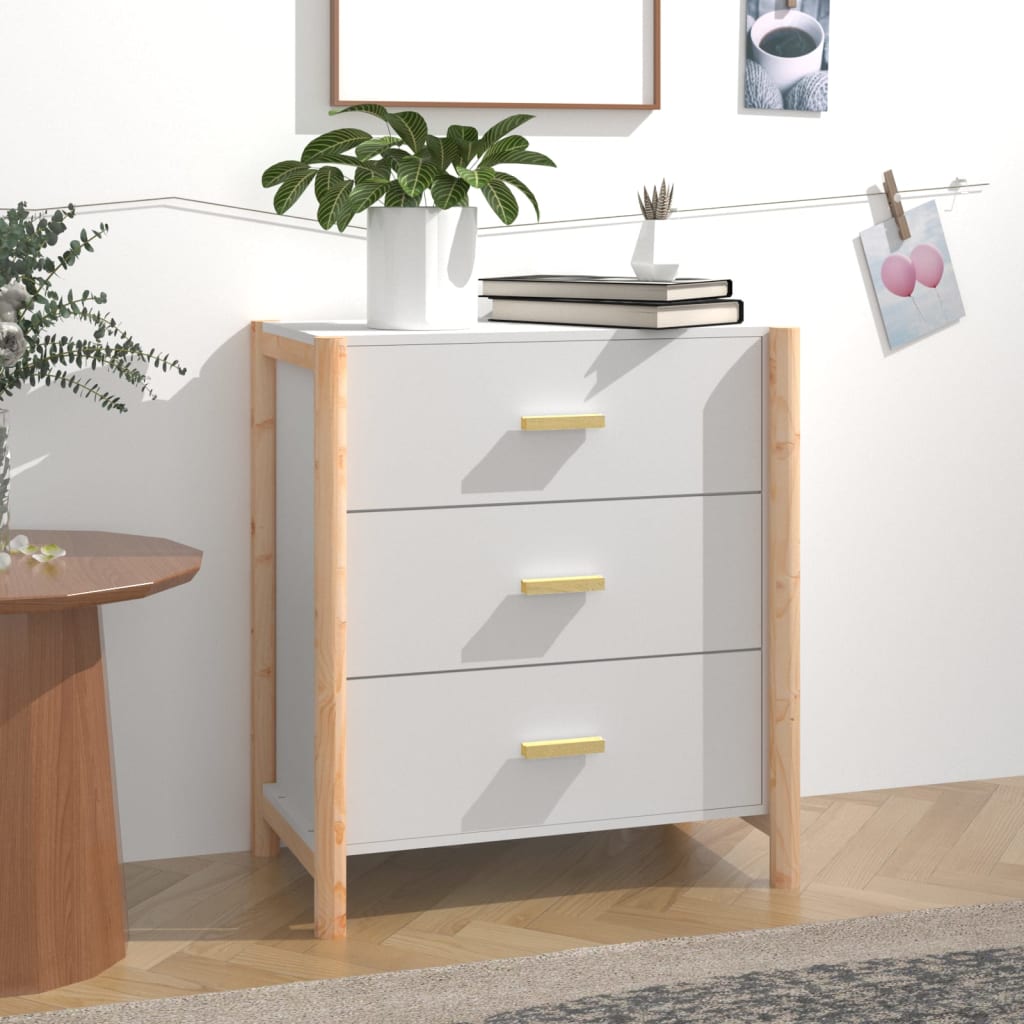 Credenza Bianca 62x38x70 Cm In Legno Multistrato
