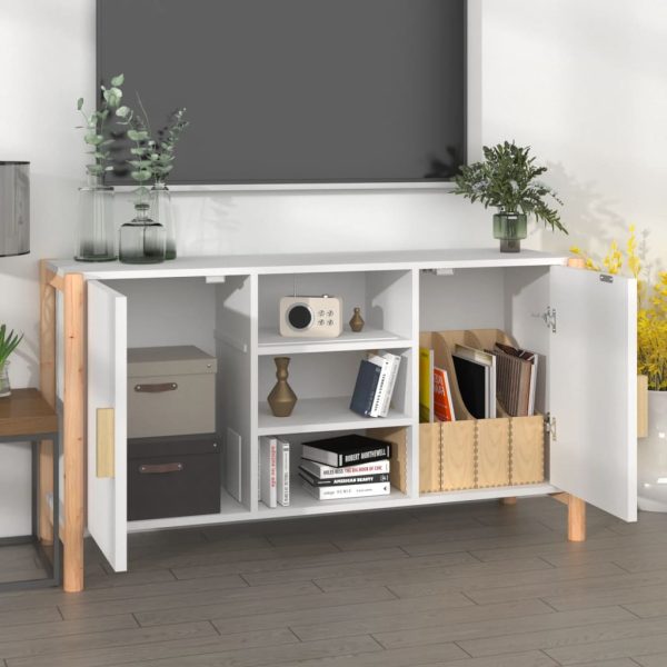 Credenza Bianca 107x38x60 Cm In Legno Multistrato - Image 3