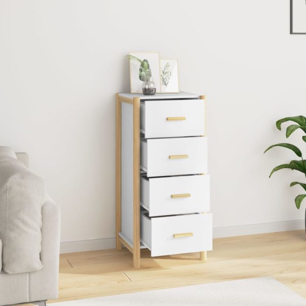 Credenza Bianca 42x38x90 Cm In Legno Multistrato - Image 3