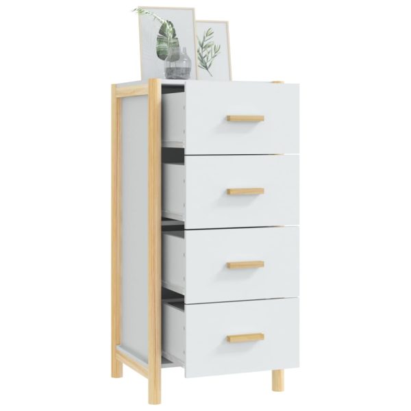 Credenza Bianca 42x38x90 Cm In Legno Multistrato - Image 4