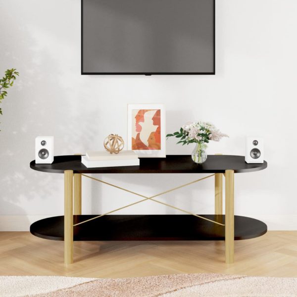 Tavolino Da Salotto Nero 110x48x40 Cm In Legno Multistrato - Image 3