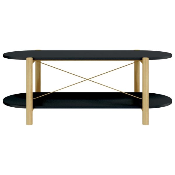 Tavolino Da Salotto Nero 110x48x40 Cm In Legno Multistrato - Image 5