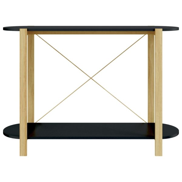 Tavolino Consolle Nero 110x38x75 Cm In Legno Multistrato - Image 5
