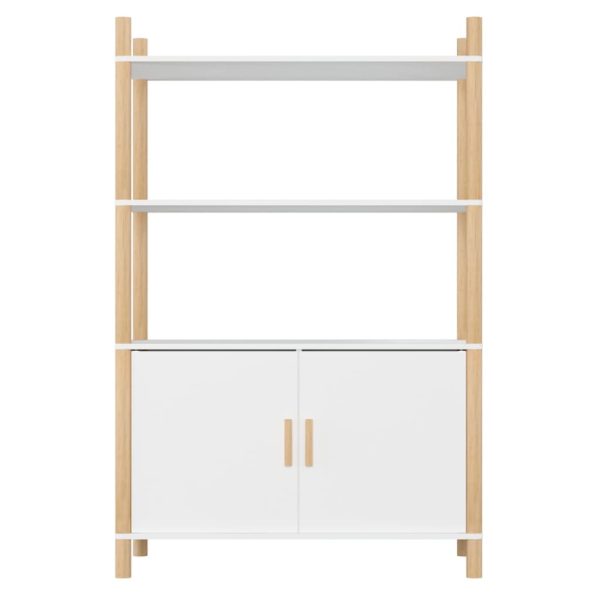 Credenza Bianca 80x40x121 Cm In Legno Multistrato - Image 3