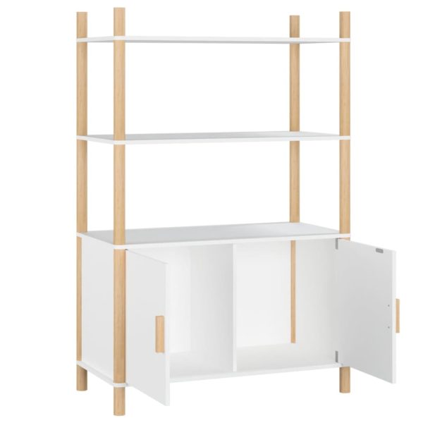 Credenza Bianca 80x40x121 Cm In Legno Multistrato - Image 5