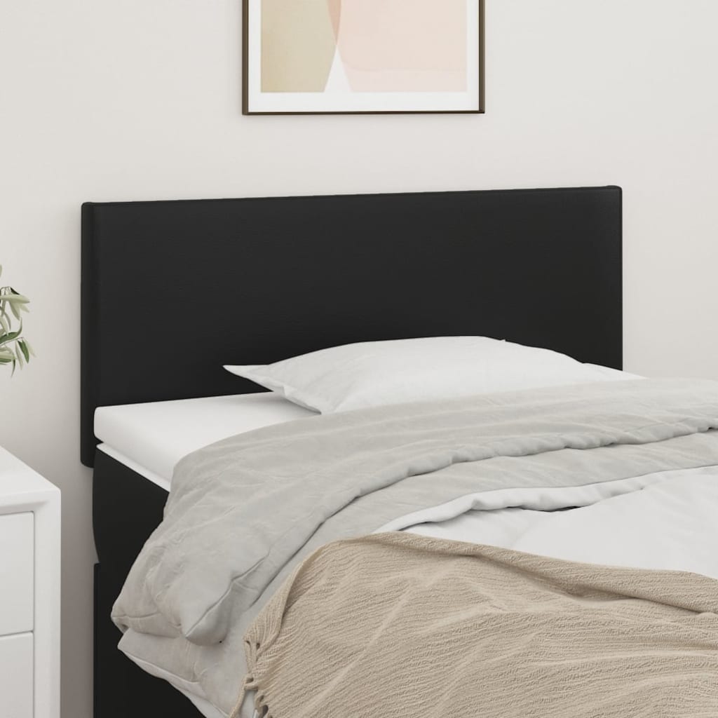 Testiera Nero 90x5x78/88 Cm In Similpelle