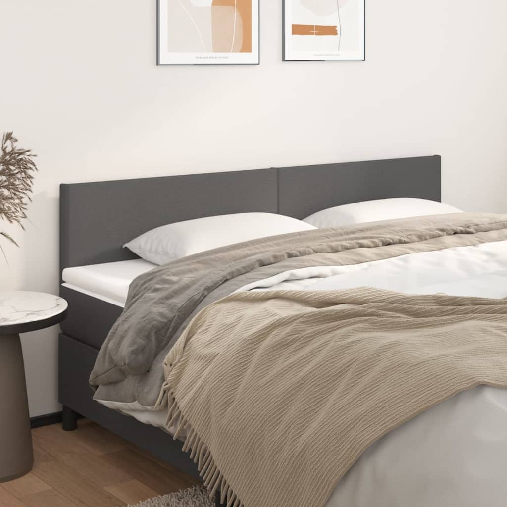 Testiera 2 Pz Grigio 80x5x78/88 Cm In Similpelle