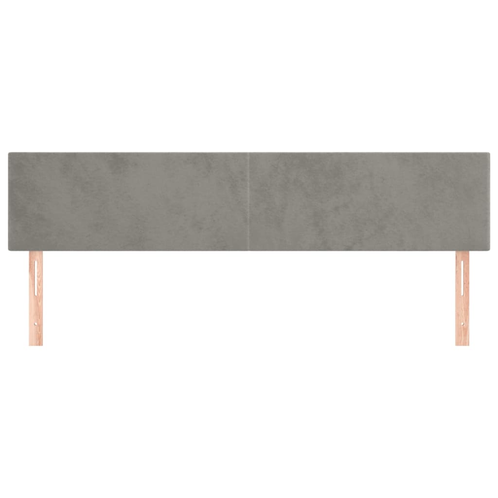 Testiera 2 Pz Grigio Chiaro 80x5x78/88 Cm In Velluto - Image 3