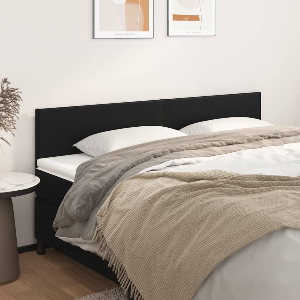 Testiera 2 Pz Nero 90x5x78/88 Cm In Similpelle