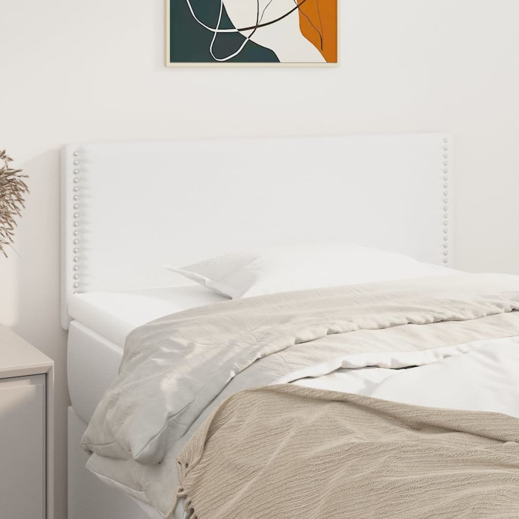 Testiera Bianco 100x5x78/88 Cm In Similpelle