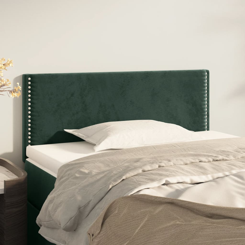 Testiera Verde Scuro 100x5x78/88 Cm In Velluto