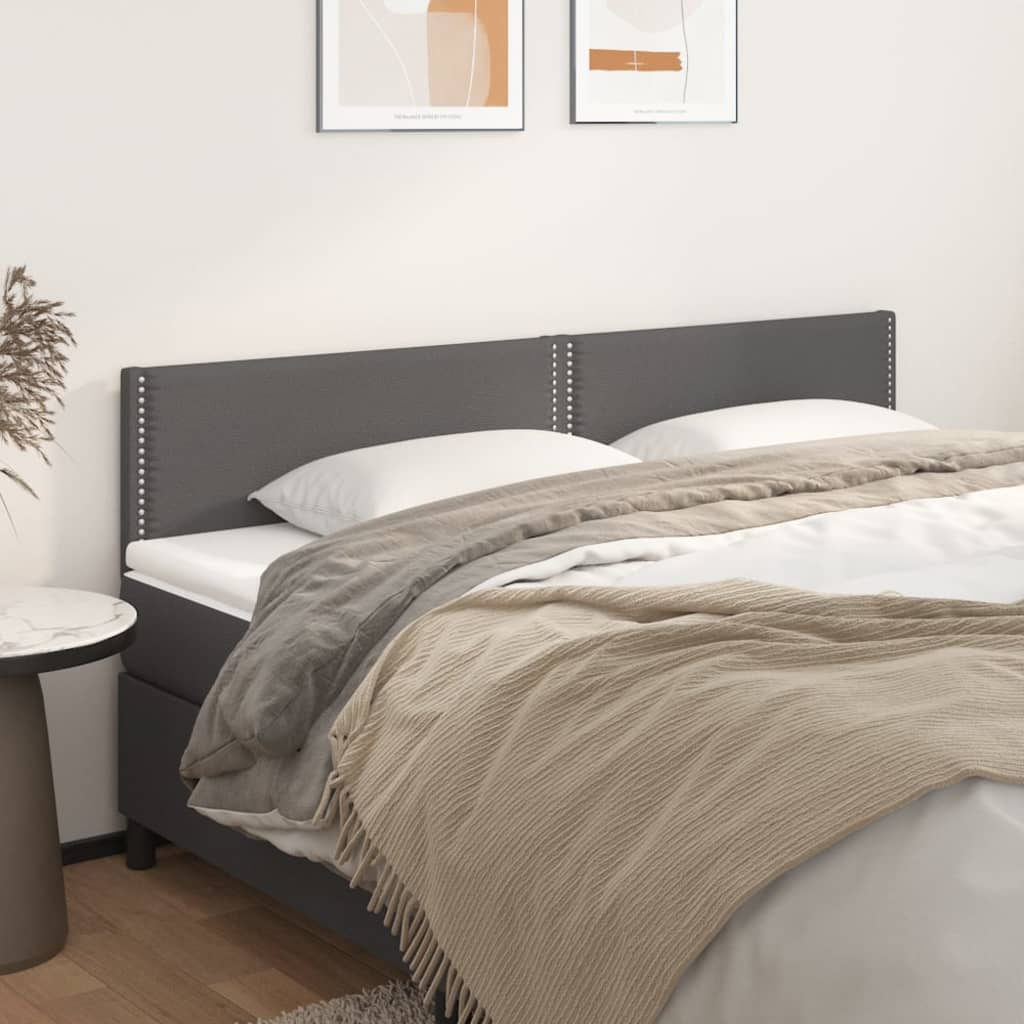 Testiera 2 Pz Grigio 80x5x78/88 Cm In Similpelle