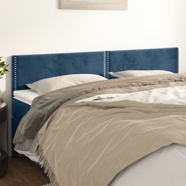 Testiera 2 Pz Blu Scuro 80x5x78/88 Cm In Velluto