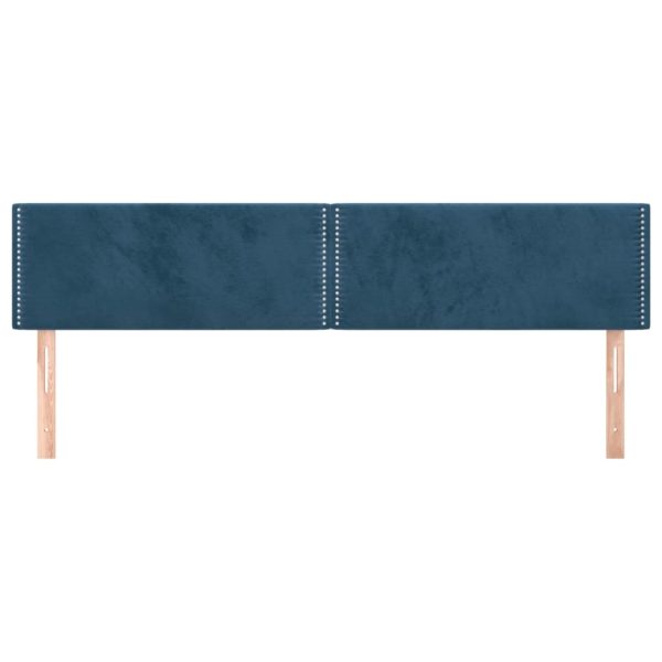 Testiera 2 Pz Blu Scuro 80x5x78/88 Cm In Velluto - Image 3