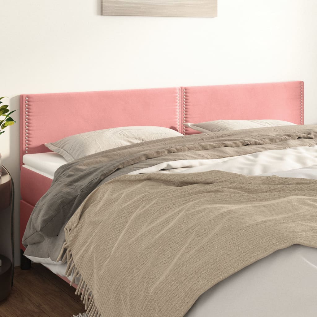 Testiera 2 Pz Rosa 80x5x78/88 Cm In Velluto