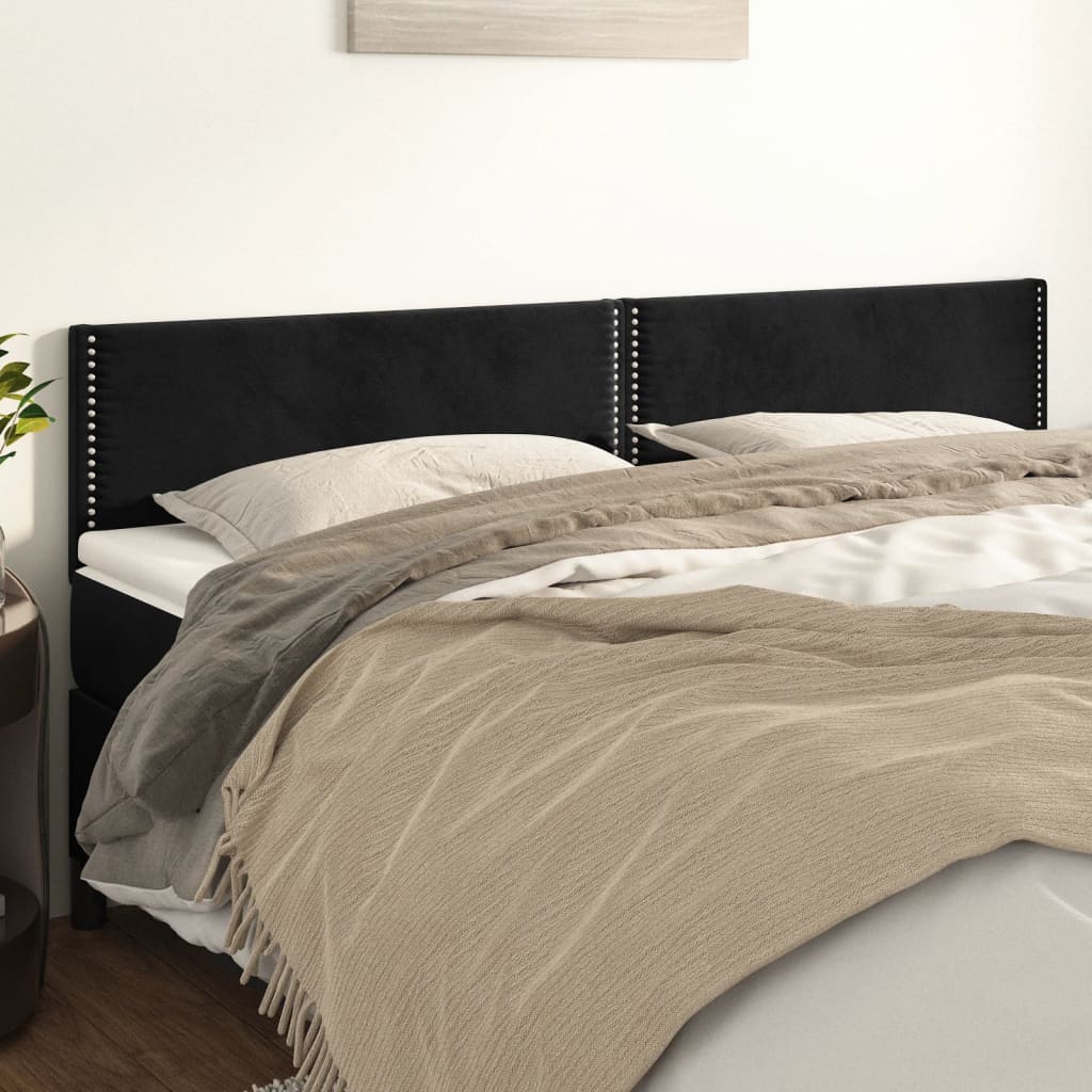 Testiera 2 Pz Nera 90x5x78/88 Cm In Velluto