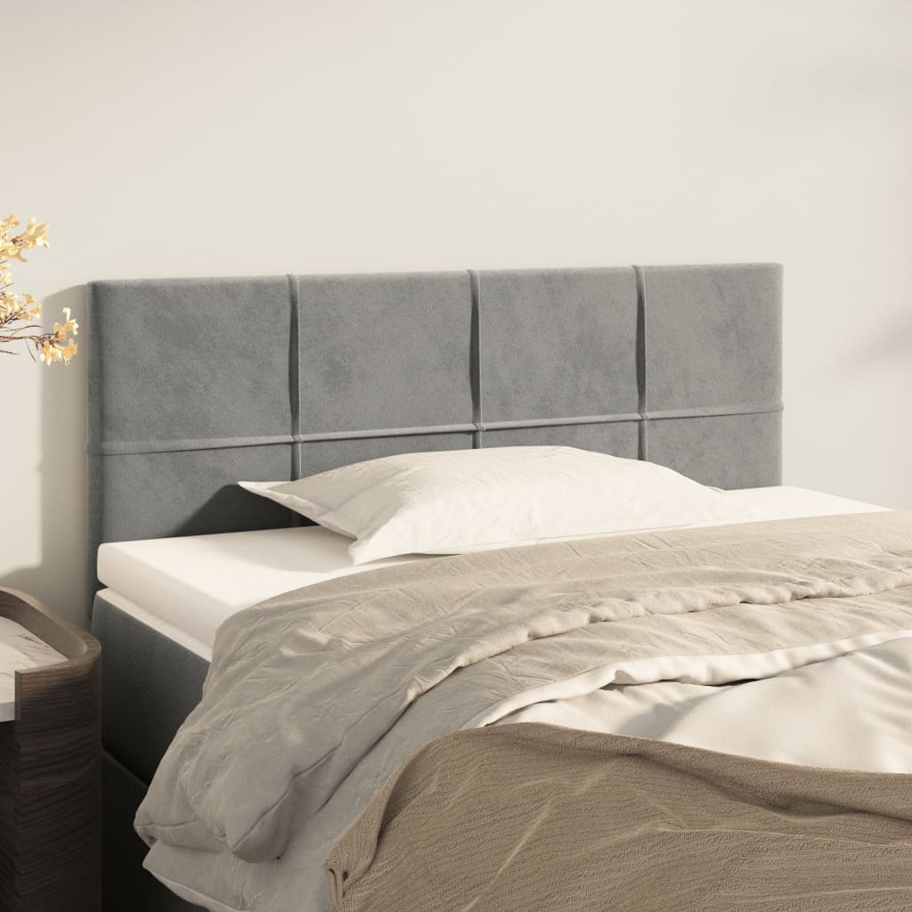 Testiera Grigio Chiaro 90x5x78/88 Cm In Velluto