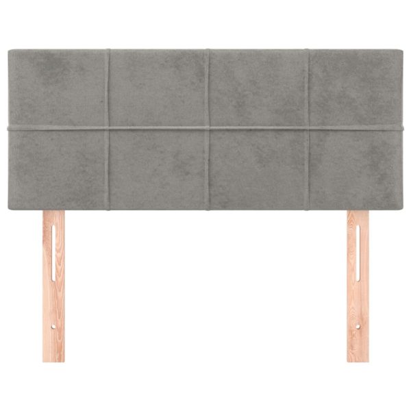 Testiera Grigio Chiaro 90x5x78/88 Cm In Velluto - Image 3
