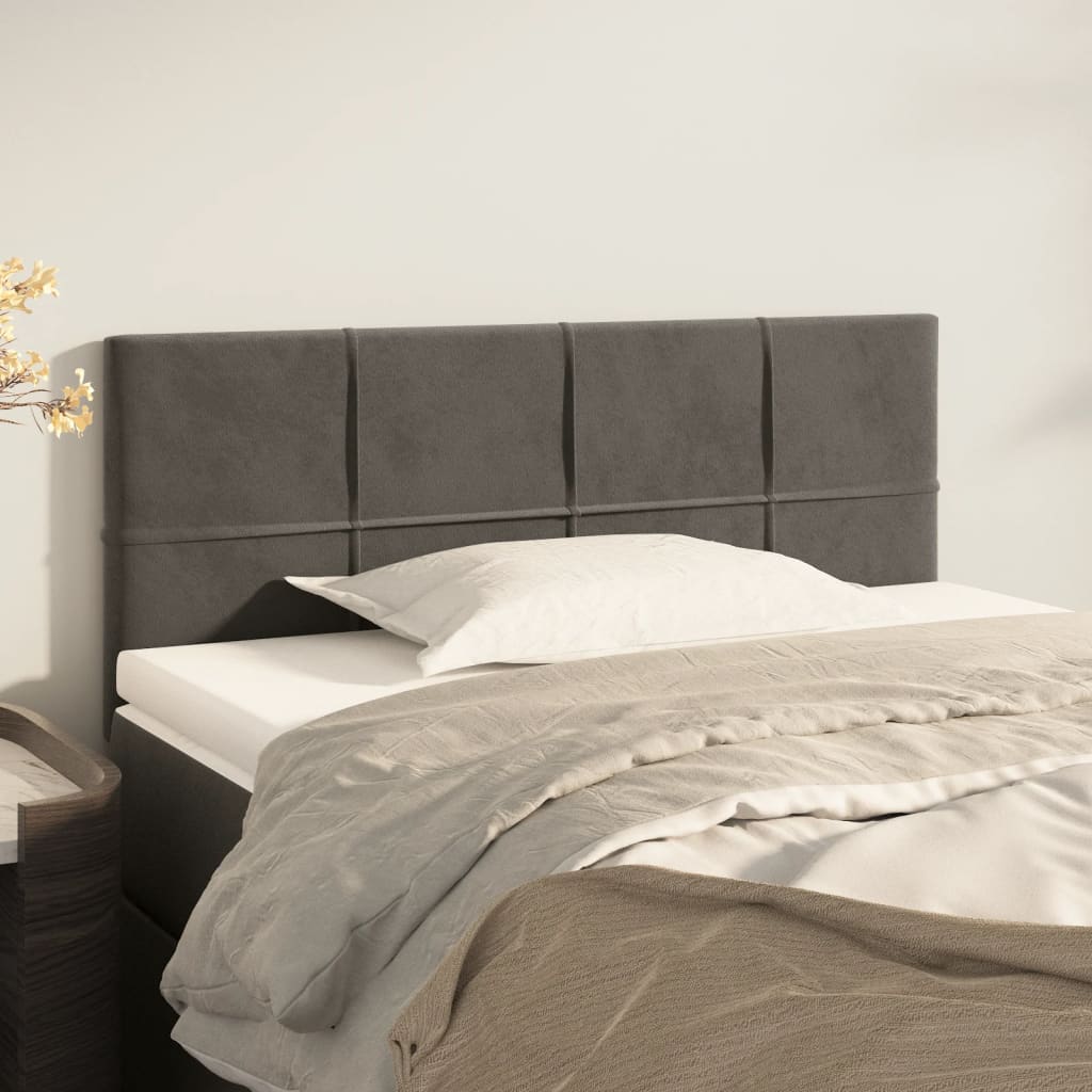 Testiera Grigio Scuro 90x5x78/88 Cm In Velluto