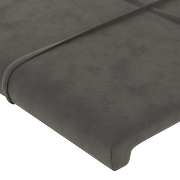 Testiera Grigio Scuro 90x5x78/88 Cm In Velluto - Image 4