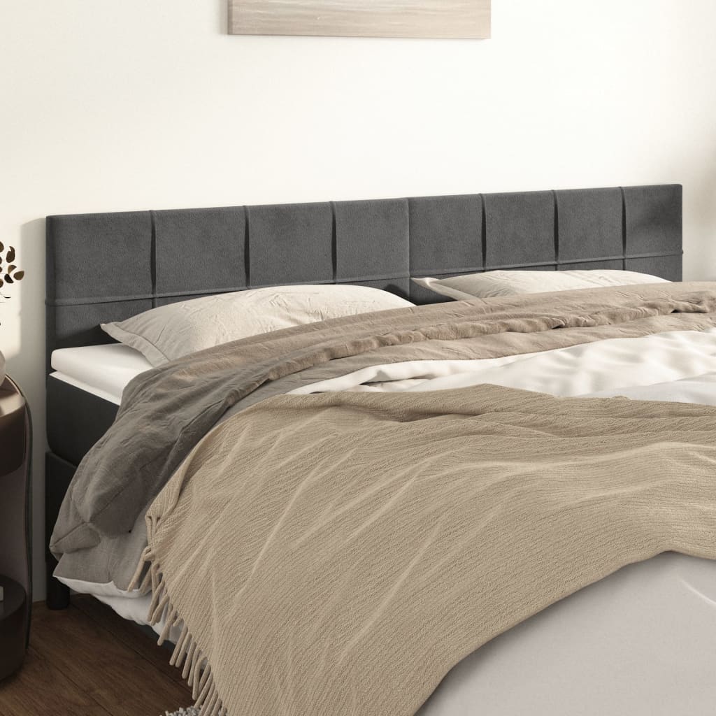 Testiere 2 Pz Grigio Scuro 100x5x78/88 Cm In Velluto