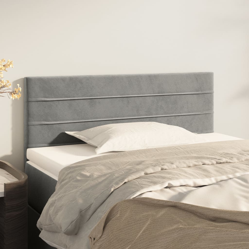 Testiera Grigio Chiaro 80x5x78/88 Cm In Velluto