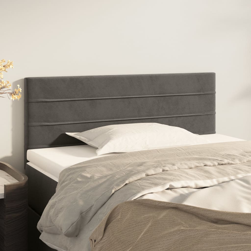 Testiera Grigio Scuro 80x5x78/88 Cm In Velluto