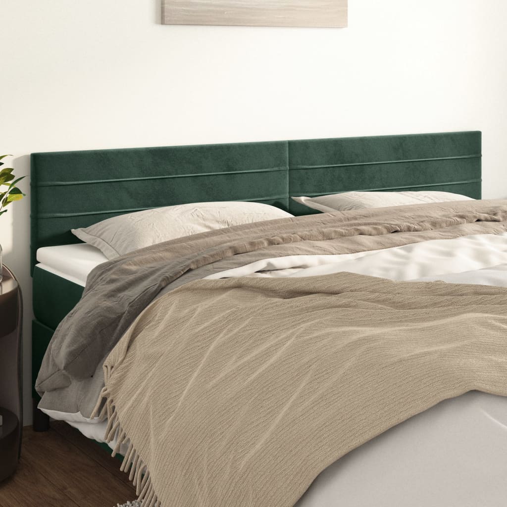 Testiere 2 Pz Verde Scuro 100x5x78/88 Cm In Velluto