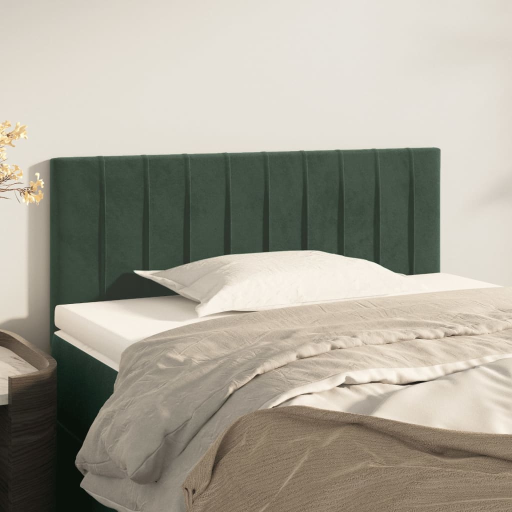 Testiera Verde Scuro 90x5x78/88 Cm In Velluto